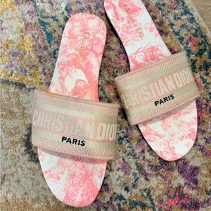 Dior Pink and Beige Women's Slippers